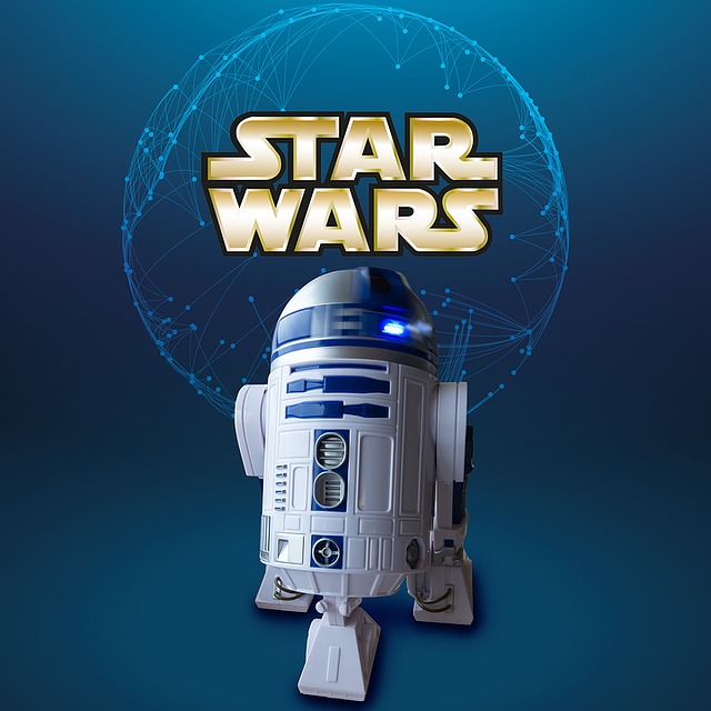 robot et logo star wars